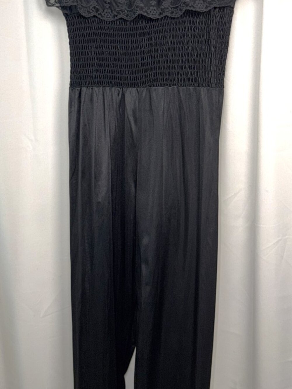 Women's Vintage Undercover Wear Black Lace Lingerie Lounge Romper, Size Small
